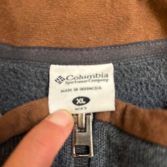 COLUMBIA MENS CANYON POINT ZIP UP GRAY COLOR WITH ELBOW PAD STITCHING SIZE XL - Picture 2 of 4